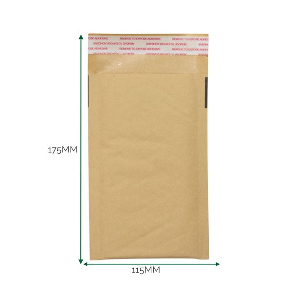 Kraft Gevoerde Luchtkussen Envelop (115 × 175 + 40 mm)