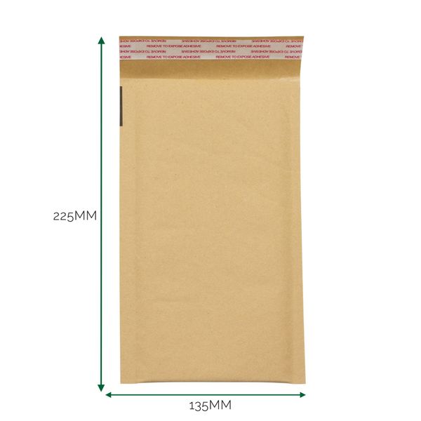 Kraft Gevoerde Luchtkussen Envelop (135 × 225 + 40 mm)