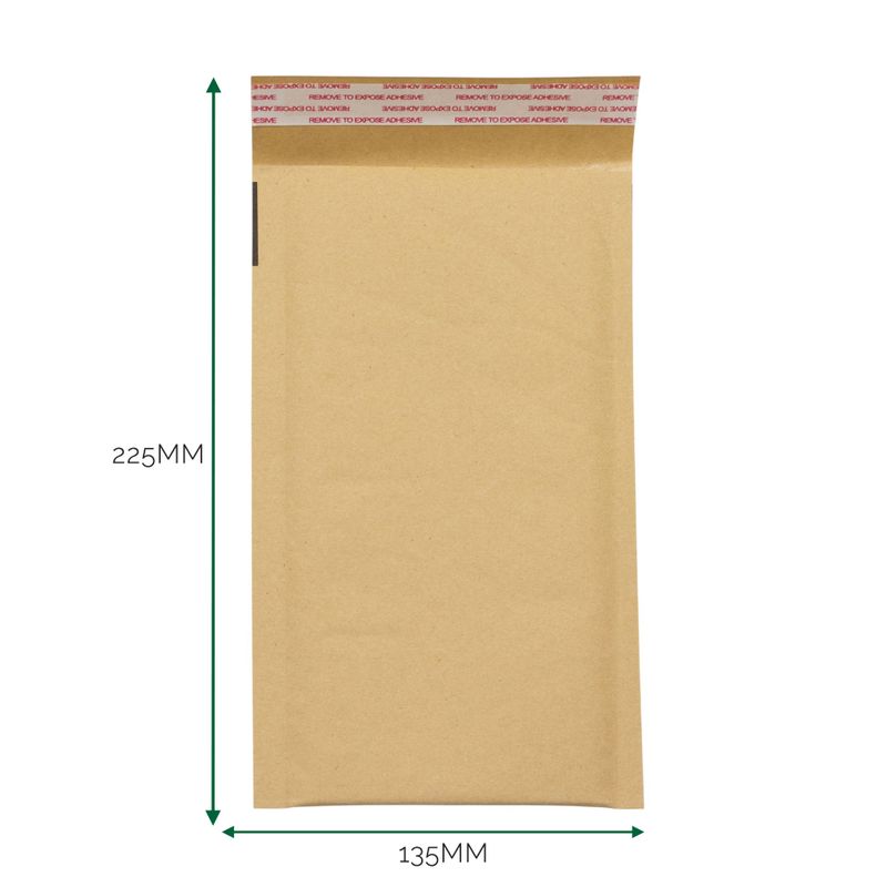 Kraft Gevoerde Luchtkussen Envelop (135 × 225 + 40 mm)