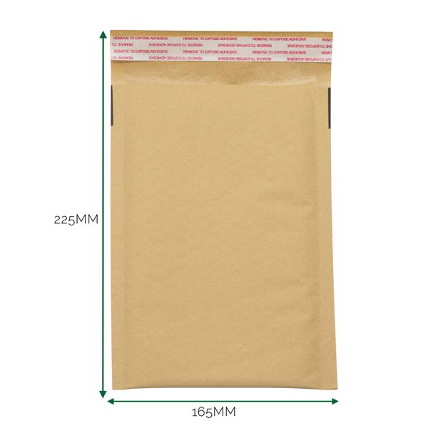 Kraft Gevoerde Luchtkussen Envelop (165 × 225 + 40 mm)