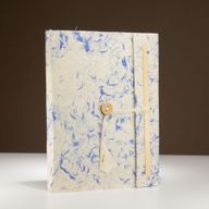 Grote Lokta Gemengd Blauwe Katoen Notitieboek