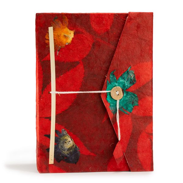Grote Lokta Bloemen Notitieboek (21×15 cm, 45 blz) – Robijn