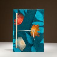 Grote Lokta Bloemen Notitieboek (21×15 cm, 45 blz) – Nachtblauw