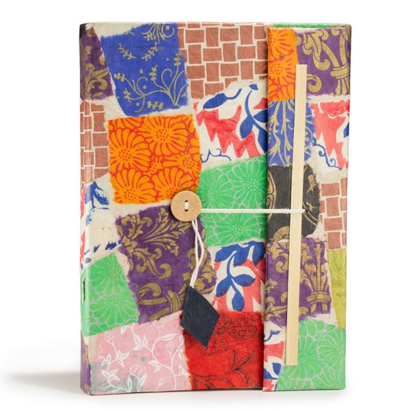 Groot Lokta Patchwork Notitieboek (21×15 cm, 45 blz) – Multicolor