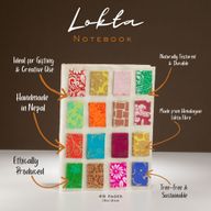 Medium Lokta Mini Tegels Notitieboek (15×12 cm, 45 blz) – Naturel