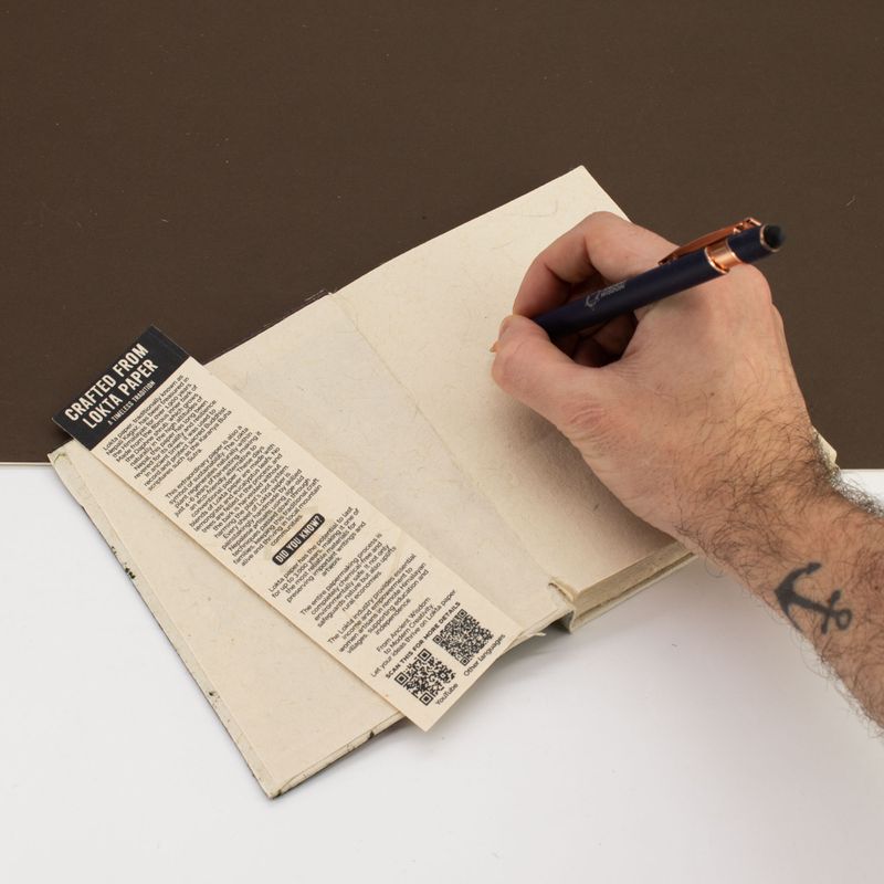 Lokta Notitieboek Gebedsvlaggen – 15 × 12 cm – 45 Pagina's – Naturel