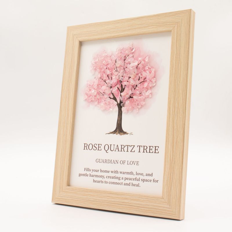 Edelsteenplaat - Levensboom - rozenkwarts (20x14.7x1cm)