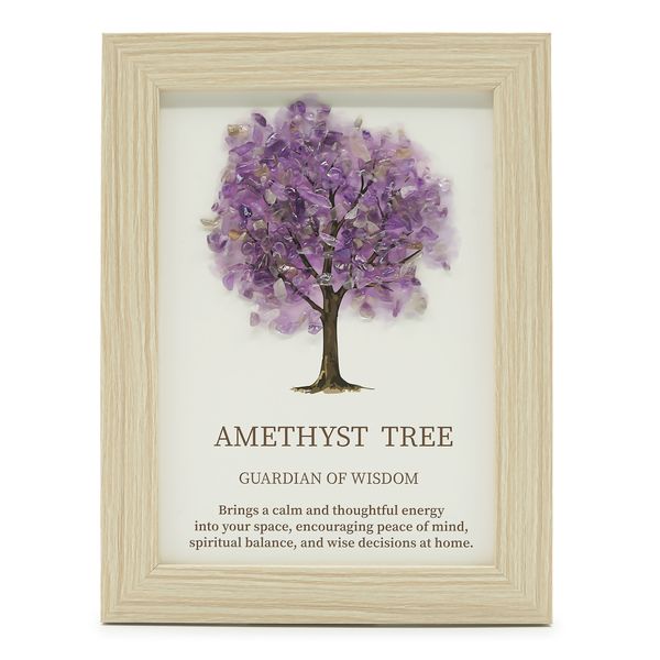 Edelsteenplaatje - Levensboom - amethist (20x14.7x1cm)