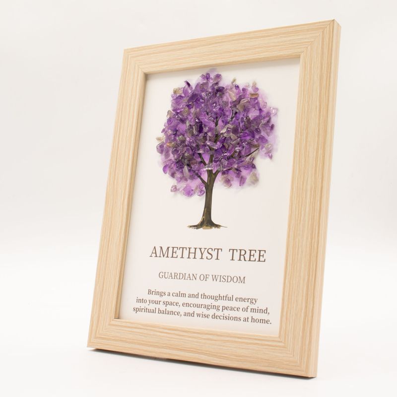 Edelsteenplaatje - Levensboom - amethist (20x14.7x1cm)