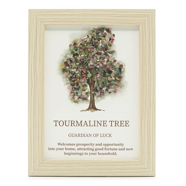 Edelsteenafbeelding - Levensboom - Toruraline (20x14.7x1cm)