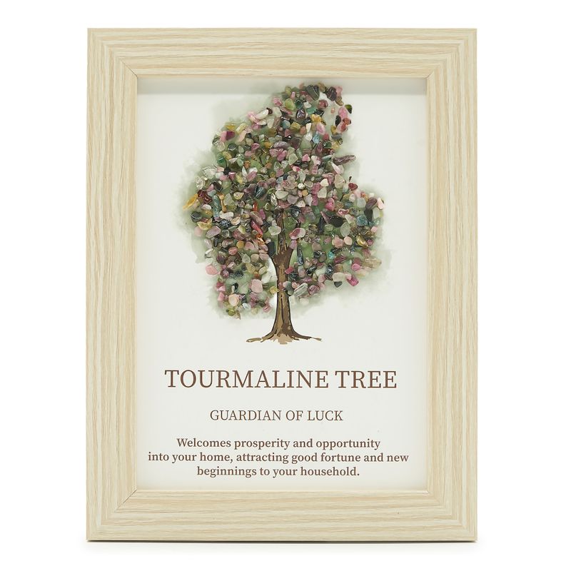 Edelsteenafbeelding - Levensboom - Toruraline (20x14.7x1cm)