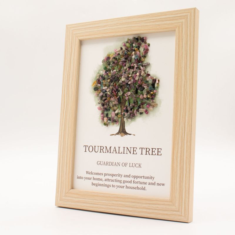 Edelsteenafbeelding - Levensboom - Toruraline (20x14.7x1cm)