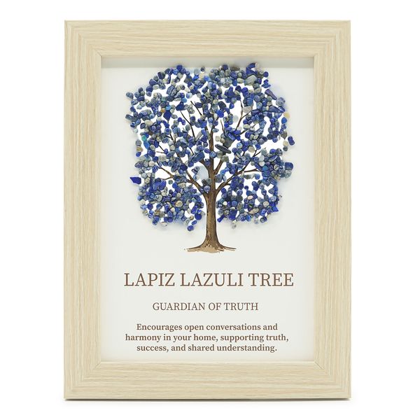 Edelsteenafbeelding - Levensboom - Lapiz (20x14.7x1cm)
