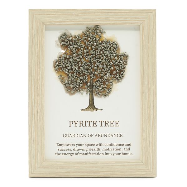 Edelsteenafbeelding - Levensboom - Pyriet (20x14,7x1 cm)
