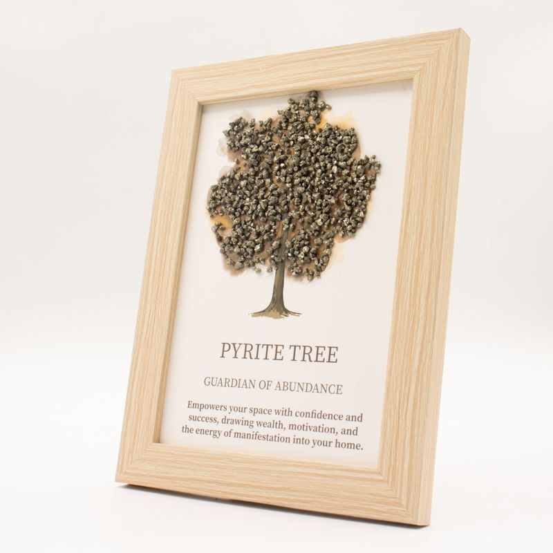 Edelsteenafbeelding - Levensboom - Pyriet (20x14,7x1 cm)