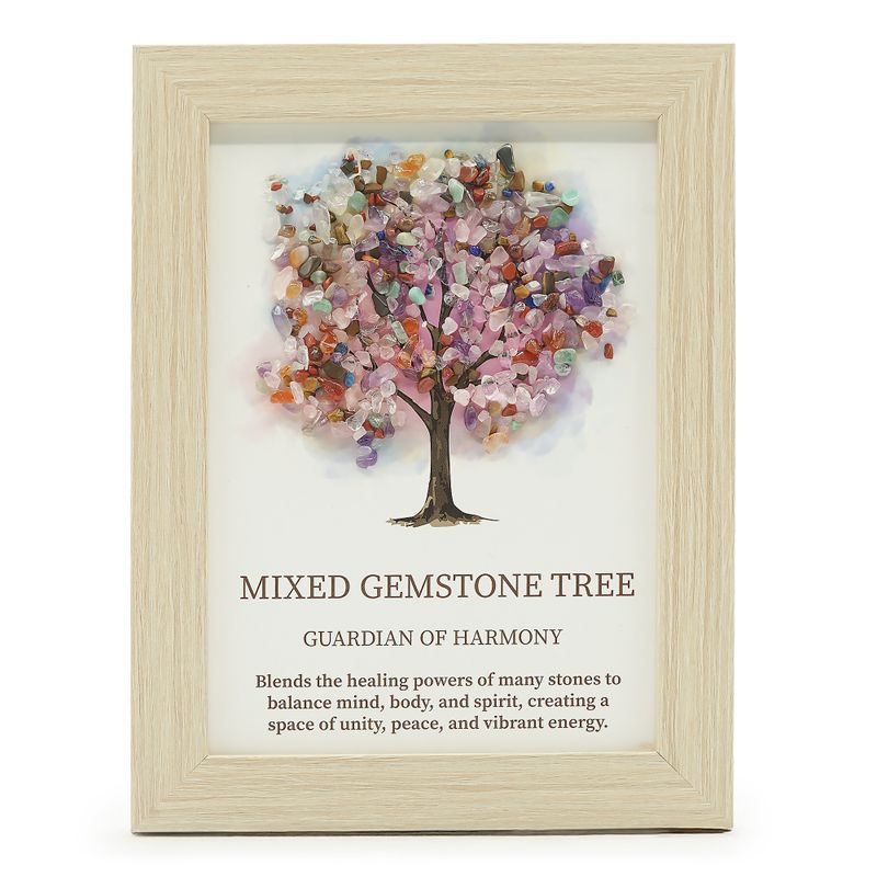 Edelsteenafbeelding - Levensboom - Multicolor (20x14.7x1cm)