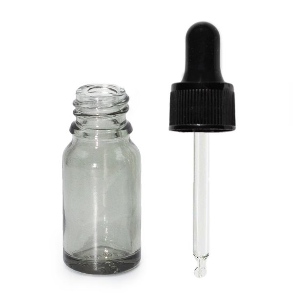 10ml Rookgrijze Glazen Pipetfles Met Zwarte Pipet