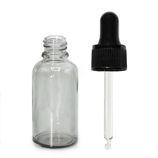 30ml Rookgrijze Glazen Pipetfles Met Zwarte Pipet