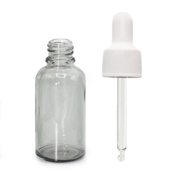 30ml Rookgrijze Glazen Pipetfles Met Witte Pipet