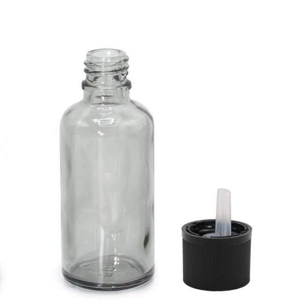50ml Rookgrijze Glazen Pipetfles Met Kindveilige Pipetdop