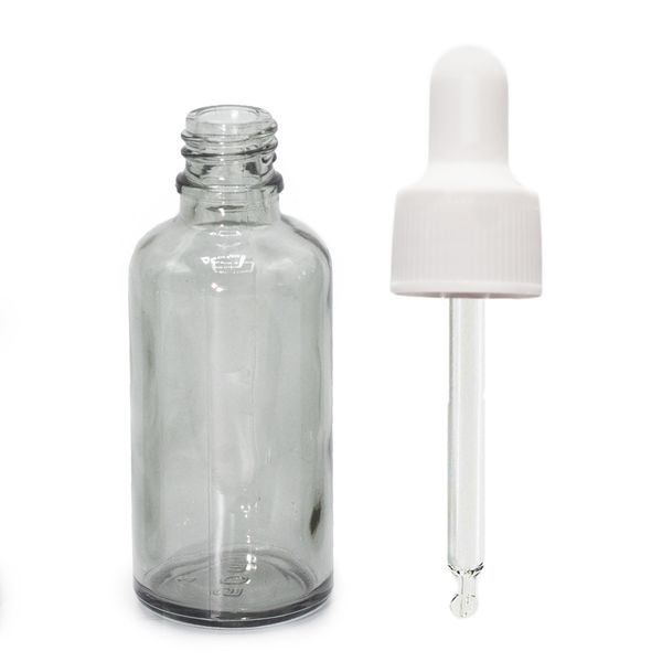 50ml Rookgrijze Glazen Pipetfles Met Witte Pipet