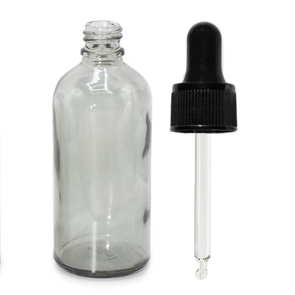 100ml Rookgrijze Glazen Pipetfles Met Zwarte Pipet