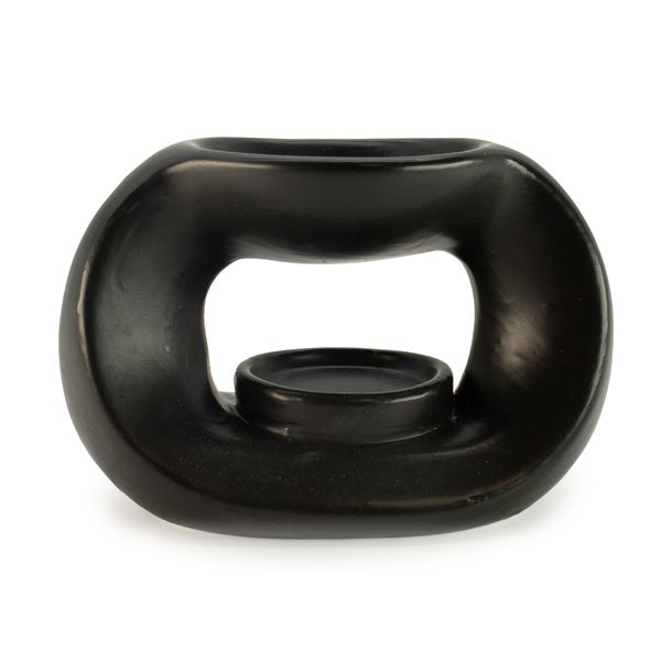 Keramische Zen-oliebrander - Ovaal Pebble - mat zwart