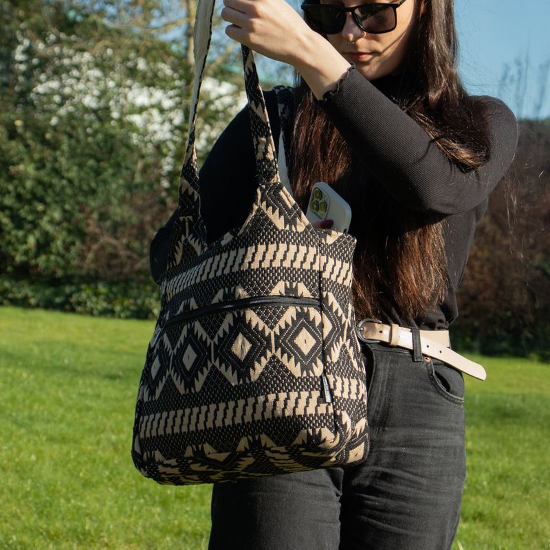 Jacquard Natureltas – Desert Loom – Wander Muse Tas