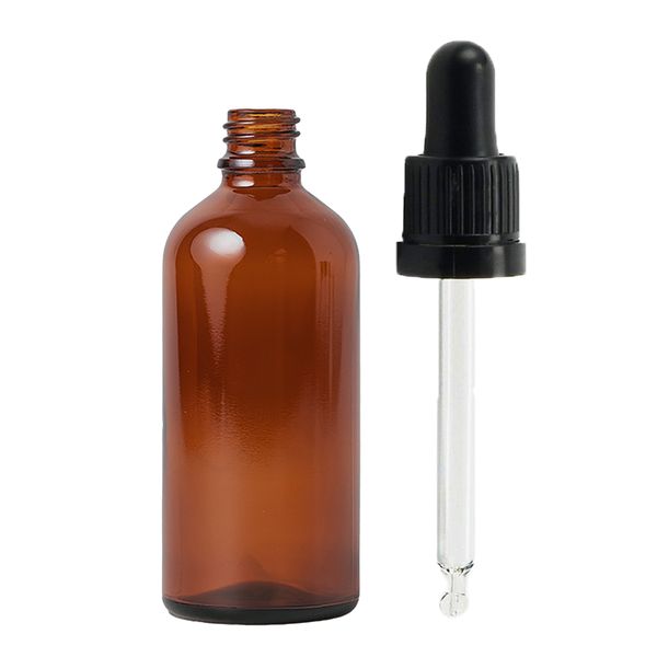 50ml Bruine Glazen Druppelfles met Zwarte Pipet