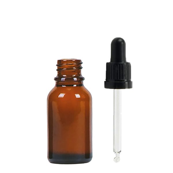 15ml Bruine Glazen Druppelfles met Zwarte Pipet