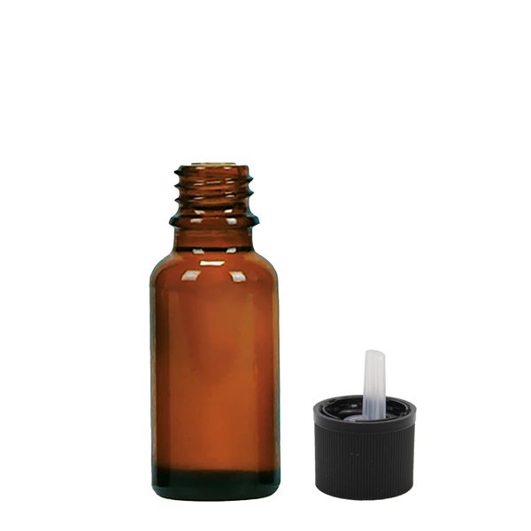 20ml Bruine Glazen Druppelfles met Kinderbeveiligde Dop