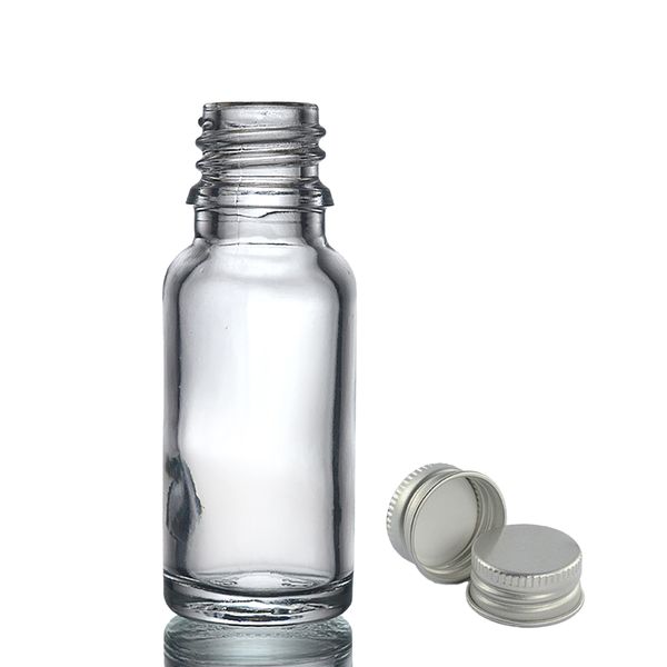 15ml Heldere Glazen Druppelfles met Aluminium Dop