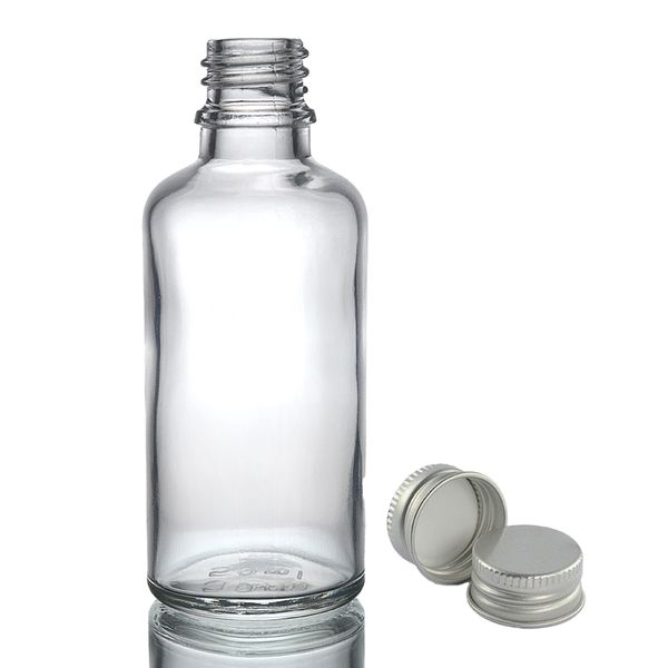 50ml Heldere Glazen Druppelfles met Aluminium Dop