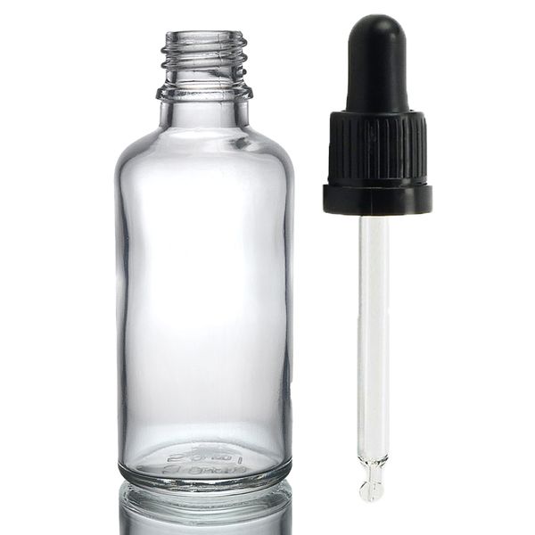 50ml Heldere Glazen Druppelfles met Transparante T/E Pipet