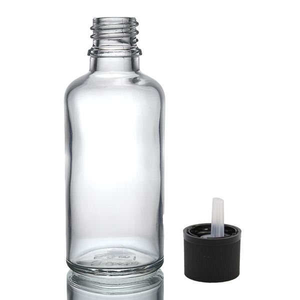 50ml Heldere Glazen Druppelfles met Kindveilige Druppeldop