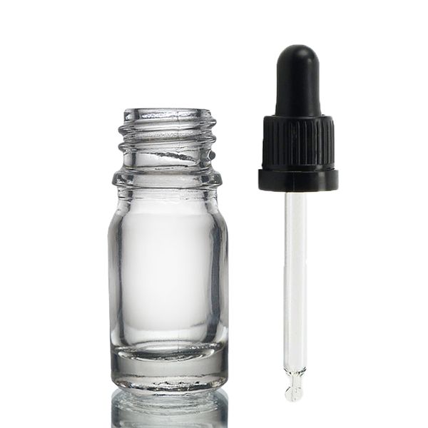 5ml Heldere Glazen Druppelfles met Transparante T/E Pipet