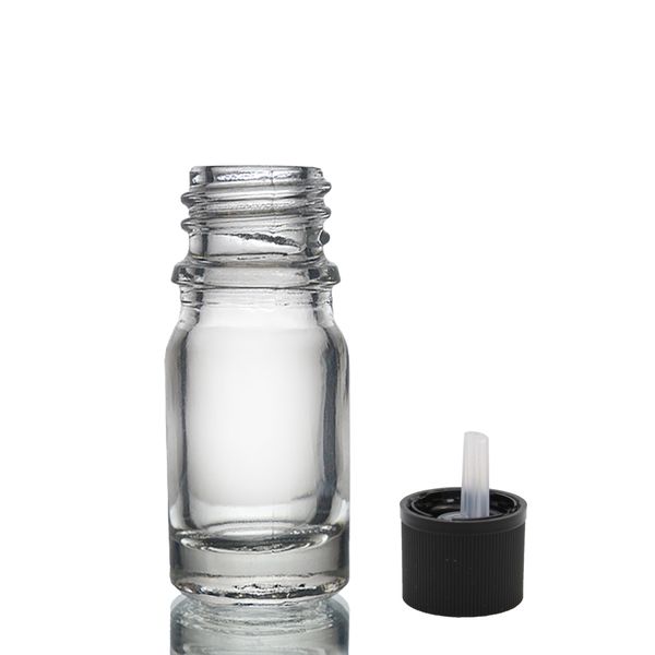5ml Heldere Glazen Druppelfles met Kindveilige Druppeldop