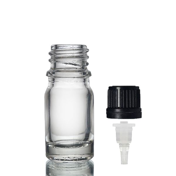 5ml Heldere Glazen Druppelfles met Druppeldop