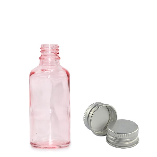 10ml Roze Roze Glazen Pipetfles met Aluminium Dop