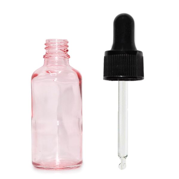 30ml Roze Roze Glazen Pipetfles met Zwarte Pipet