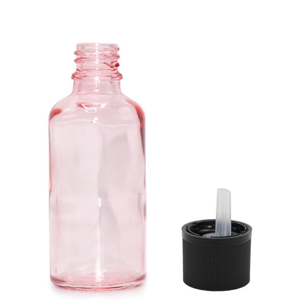 50ml Roze Roze Glazen Pipetfles met Kindveilig Pipetdop