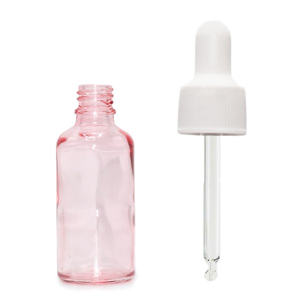 10ml Roze Roze Glazen Pipetfles met Witte Pipet