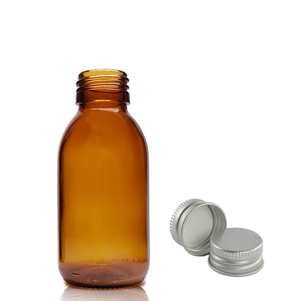 100ml Amber Glazen Medicijnfles met Aluminium Dop