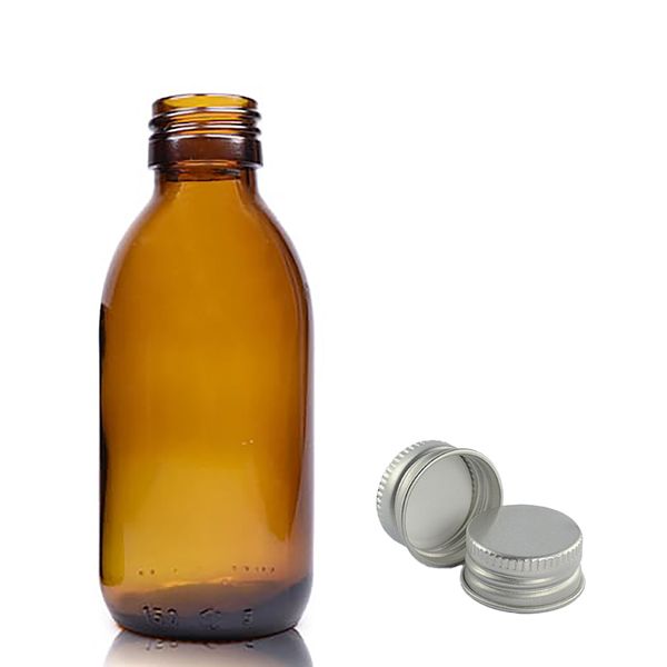 150ml Amber Glazen Medicijnfles met Aluminium Dop