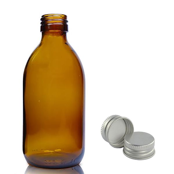 250ml Amber Glazen Medicijnfles met Aluminium Dop