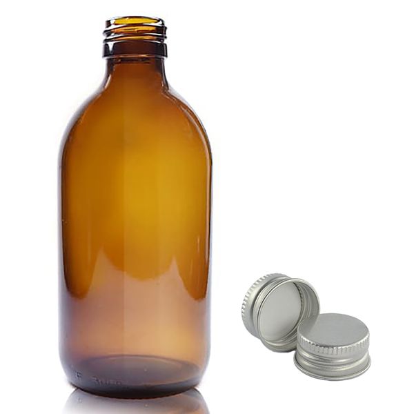 300ml Amber Glazen Medicijnfles met Aluminium Dop