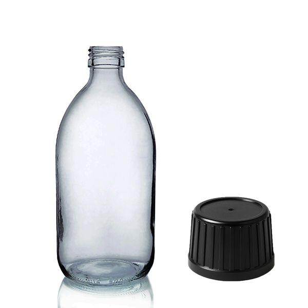 250ml Gerookt Grijs Glazen Medicijnfles met Tamper Evident Dop