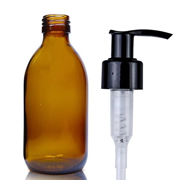 250ml Amber Glazen Medicijnfles met Lotion Pomp