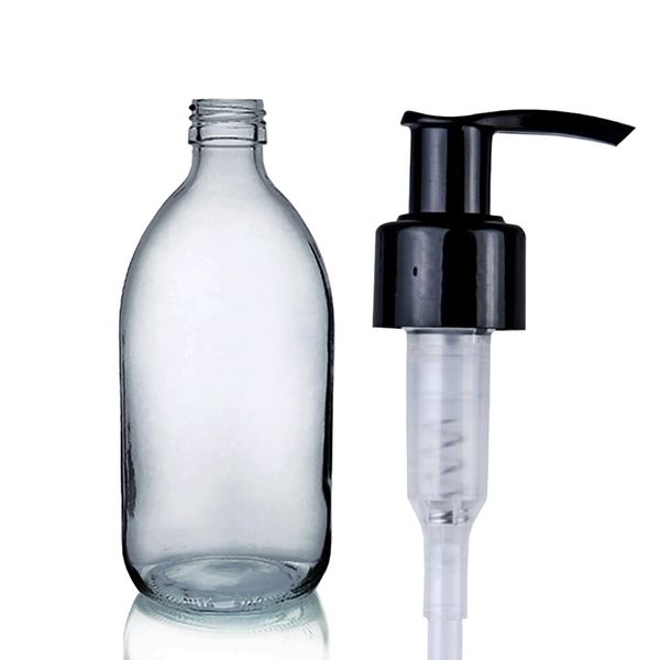 250ml Gerookt Grijs Glazen Medicijnfles met Lotion Pomp