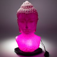 Boeddha borstbeeld lamp Kersenkleur Crackle - Ovale standaard